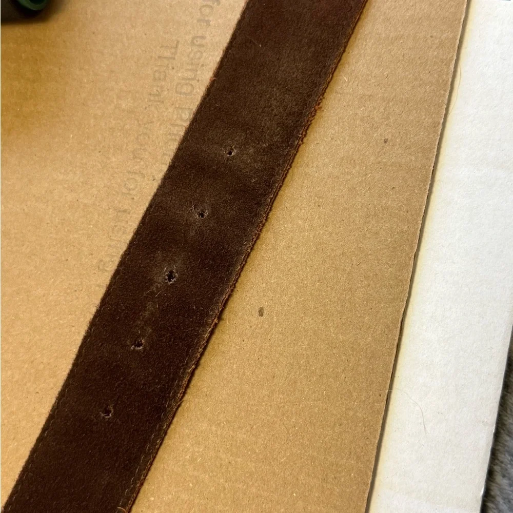 Dillon Rogers Mahogany Brown Leather Belt “Live Well Laugh Often Love Much” XS